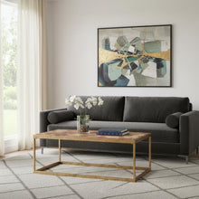 Load image into Gallery viewer, 48" Solid Wood And Metal Rectangular Coffee Table - Brown