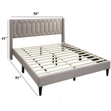 Load image into Gallery viewer, Platform Bed With Diamond Tufted Headboard