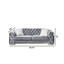 Load image into Gallery viewer, 2 Seater Sofa With Button Tufted Diamond Grid & 2 Pillows For Living Room