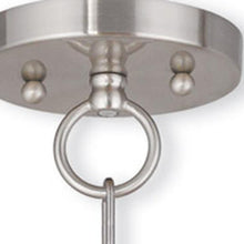 Load image into Gallery viewer, 19" Three Light Metal Dimmable Chandelier With Shades - Nickel / Clear