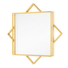 Load image into Gallery viewer, 24" Metal Geo Square Accent Mirror - Gold