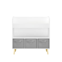Load image into Gallery viewer, Bookshelf With 3 Bins, Storage Shelf For Toys And Books
