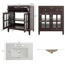Load image into Gallery viewer, Bathroom Vanity With Ceramic Sink, Adjustable Shelf & Tip Out Tray