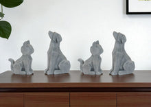 Load image into Gallery viewer, Poly Cat Dog Figurines (Set of 4) - Gray