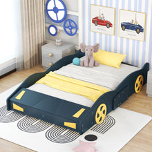 Load image into Gallery viewer, Race Car Shaped Platform Bed With Wheels And Storage