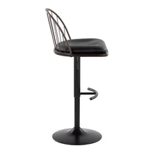 Load image into Gallery viewer, Riley - Farmhouse Adjustable Height Barstool With Swivel With Rounded T Footrest (Set of 2)
