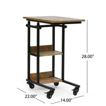 Load image into Gallery viewer, Modern Industrial Bed Laptop Table With C - Shape Design And Adjustable Height - Natural