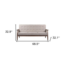 Load image into Gallery viewer, Polyester Sofa With Brown Legs - Beige