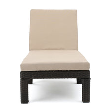 Load image into Gallery viewer, Puerta - Chaise Lounge Frame Cushion Outdoor Wicker Iron - Beige / Dark Brown