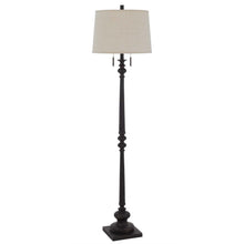 Load image into Gallery viewer, Two Light Traditional Shaped Floor Lamp With Beige Square Shade - Rust
