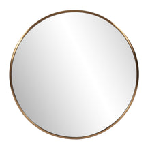 Load image into Gallery viewer, 32" Brass Round Wall Mirror - Antiqued Brushed