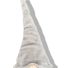 Load image into Gallery viewer, Fabric Christmas Santa Mrs. Claus Sitting Gnome - Gray / White