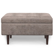 Load image into Gallery viewer, Shay - Large Square Coffee Table Storage Ottoman Mid-Century Style