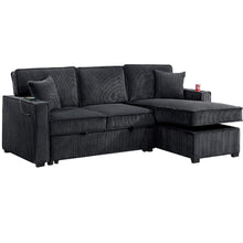 Load image into Gallery viewer, Convertible Sectional With USB / USB - C Port, Storage Chaise, Pull-Out Bed