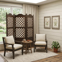 Load image into Gallery viewer, Folding Three Panel Screen Room Divider (415094) - Brown