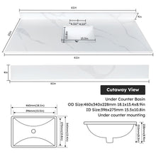 Load image into Gallery viewer, Bathroom Vanity Top With Undermount Sink, 3 Pre Drilled Holes