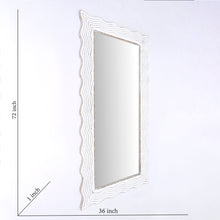 Load image into Gallery viewer, Handcarved Wave Design Rectangle Mirror Accent Enhancing Space - Antique White