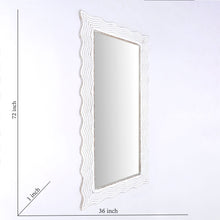 Load image into Gallery viewer, Handcarved Wave Design Rectangle Mirror Accent Enhancing Space - Antique White