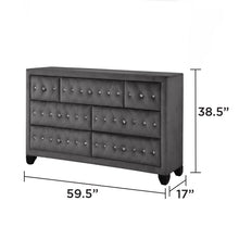 Load image into Gallery viewer, Sophia - 7 Drawer Dresser - Gray