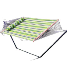 Load image into Gallery viewer, Striped Double Hammock - Green / Yellow