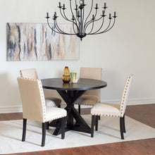 Load image into Gallery viewer, Mytzi - 5 Piece Dining Set, Cross-Buck Dining Table With 4 Stylish Chairs - Black / Beige