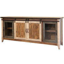 Load image into Gallery viewer, Solid Wooden Cabinet Enclosed Storage Distressed, TV Stand - Brown