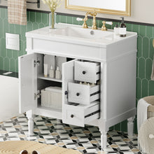 Load image into Gallery viewer, Bathroom Vanity With Ceramic Sink, 2 Doors 3 Drawers, Soft Close Design