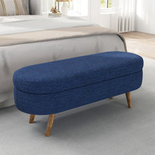 Load image into Gallery viewer, Ottoman Oval Storage Bench With Rubber Wood Legs