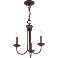 Load image into Gallery viewer, 16" Three Light Dimmable Chandelier With Shades - Bronze