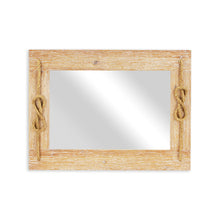 Load image into Gallery viewer, 31" Rustic Nautical Accent Framed Wall Mirror - Brown
