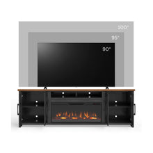 Load image into Gallery viewer, Fireplace TV Stand Console For TVs Up To 100" - Black / Whiskey