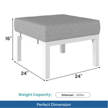 Load image into Gallery viewer, Patio Ottomans With Cushions, All-Weather Footrests (Set of 2)