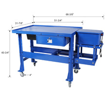 Load image into Gallery viewer, Mobile Tear Down Table With 3.5 Gallon Part Washer And 110V Pump - Blue