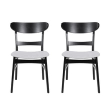 Load image into Gallery viewer, Dining Chairs With Upholstered Seat (Set of 2) - Black / Light Beige