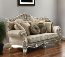 Load image into Gallery viewer, Velvet Curved Floral Sofa And Toss Pillows - Light Green