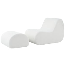 Load image into Gallery viewer, Curved Lounge Chair With Ottoman And High Resilience Foam