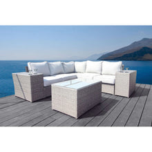 Load image into Gallery viewer, Outdoor Wicker Sectional With Weather Resistant Cushions And Table