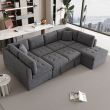 Load image into Gallery viewer, Oversized Sectional Sofa U-Shaped Sofa Couch Pull-Out Sofa Bed With Two Throw Pillows For Living Room