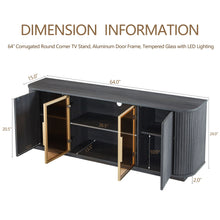 Load image into Gallery viewer, Modern 64" Wavy TV Cabinet With LED Lights - Black