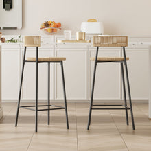 Load image into Gallery viewer, Boho Style Handwoven Paper Rope Counter Stools (Set of 2)