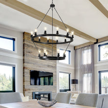 Load image into Gallery viewer, 53'' Chandelier Metal Ceiling Light - Black