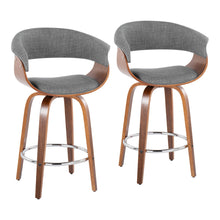 Load image into Gallery viewer, Vintage Mod - Mid Century Modern Fixed Height Counter Stool With Swivel With Round Footrest (Set of 2)