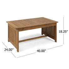 Load image into Gallery viewer, Acacia Wood Rectangular Patio Coffee Table For Outside