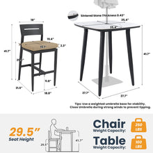 Load image into Gallery viewer, 5 Pieces Outdoor Patio Bar Set, Rounded Square Table & 4 Aluminum Bar Stools