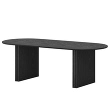 Load image into Gallery viewer, 79" Solid Wood Mirrored Oval Dining Table - Black