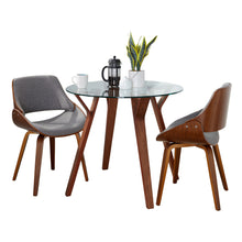 Load image into Gallery viewer, Folia - 3 Piece Dining Set Round Fabrizzi Mid-Century Modern - Walnut / Gray