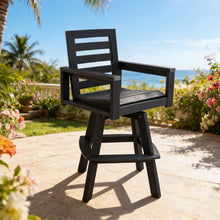 Load image into Gallery viewer, Outdoor Swivel Bar Chair, Ladderback With Wide & Thickened Frame