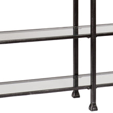 Load image into Gallery viewer, Glass Distressed Floor Shelf Console Table With Storage - Clear / Black