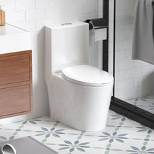 Load image into Gallery viewer, Glossy Tornado Flush 1 Piece Toilet With Dual Flush, Soft Close Seat - Gloss White