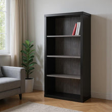 Load image into Gallery viewer, Adjustable Four Tier Bookcase - Black / Gray